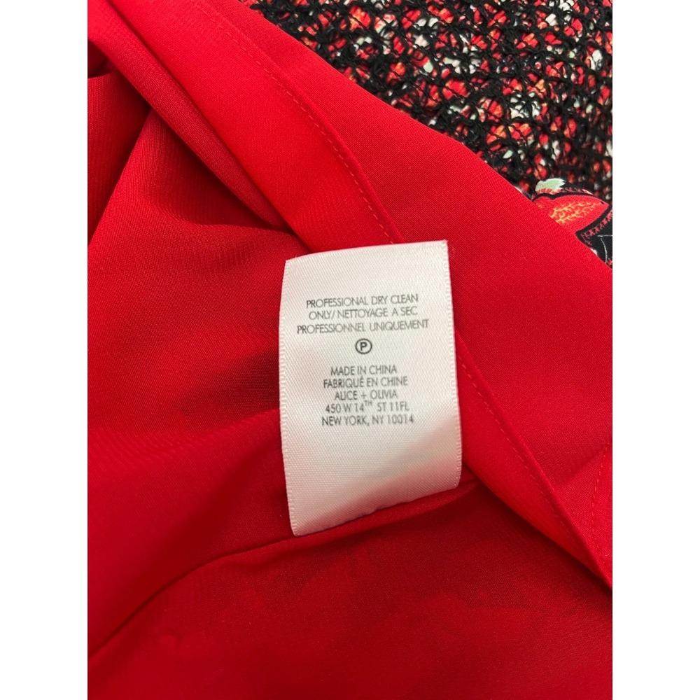 Alice & Olivia Elvira Smocked Mock Neck Mini Dress Sz 2 - Picture 15 of 16